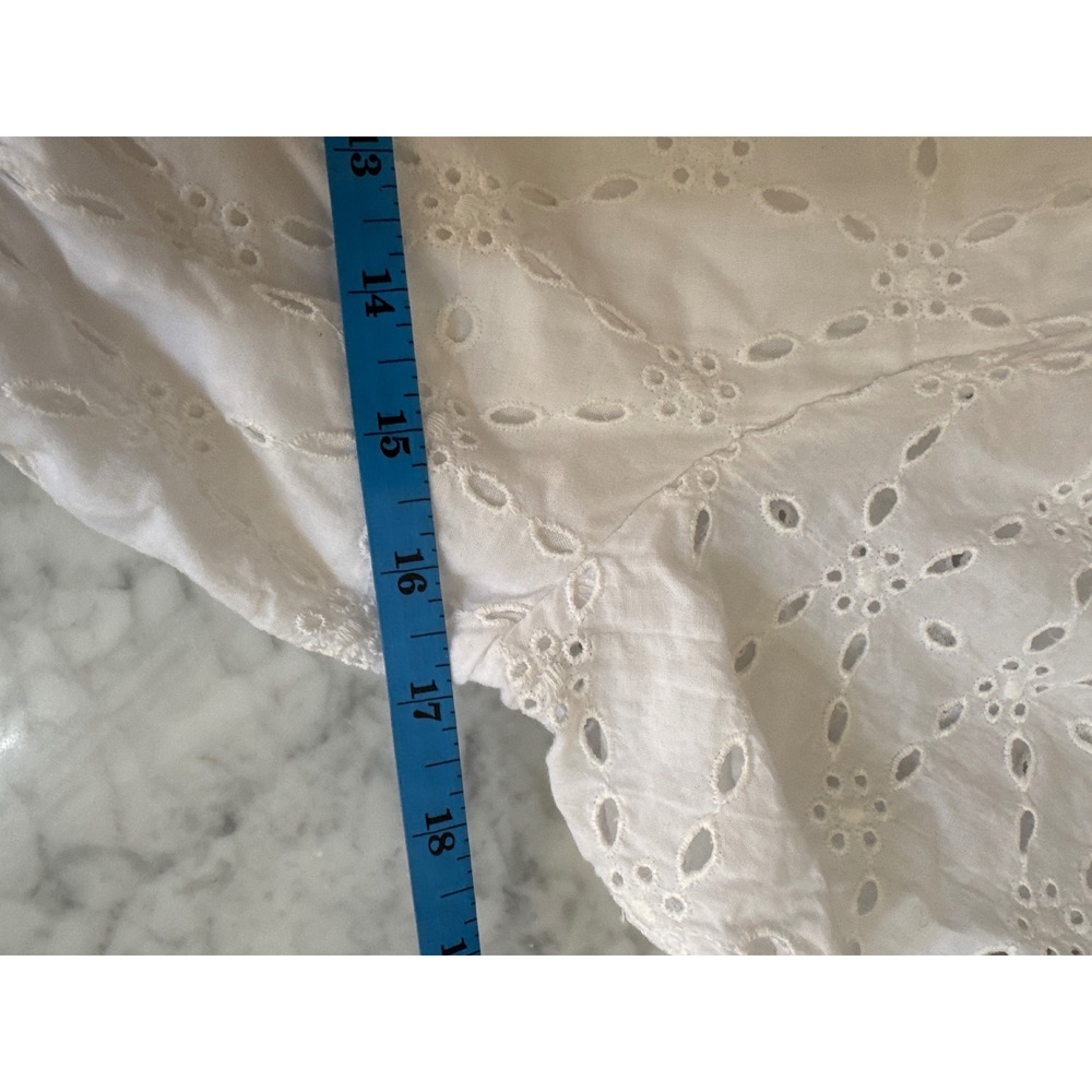 Maeve Anthropologie White Eyelet Maxi Dress V-Neck Smocked Tiered Medium - Picture 6 of 8